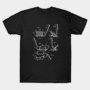 Golf Club Head Vintage Patent Drawing T-Shirt